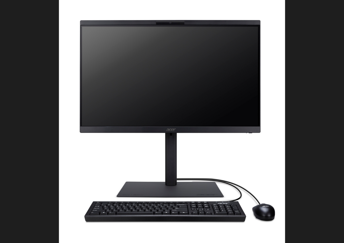 Acer AIO VZ4734GT 23.8" FHD Non-Touch Intel Core U5 225 Processor 16GB DDR5 Memory 512GB SSD M.2 PCIe Wi-Fi 6E and Bluetooth 5.3 TPM 2.0 SD Card Reader Integrated 5.0 MP+IR webcam with 2 stereo microphones USB Keyboard & Mouse Incl. Windows 11 Professiona