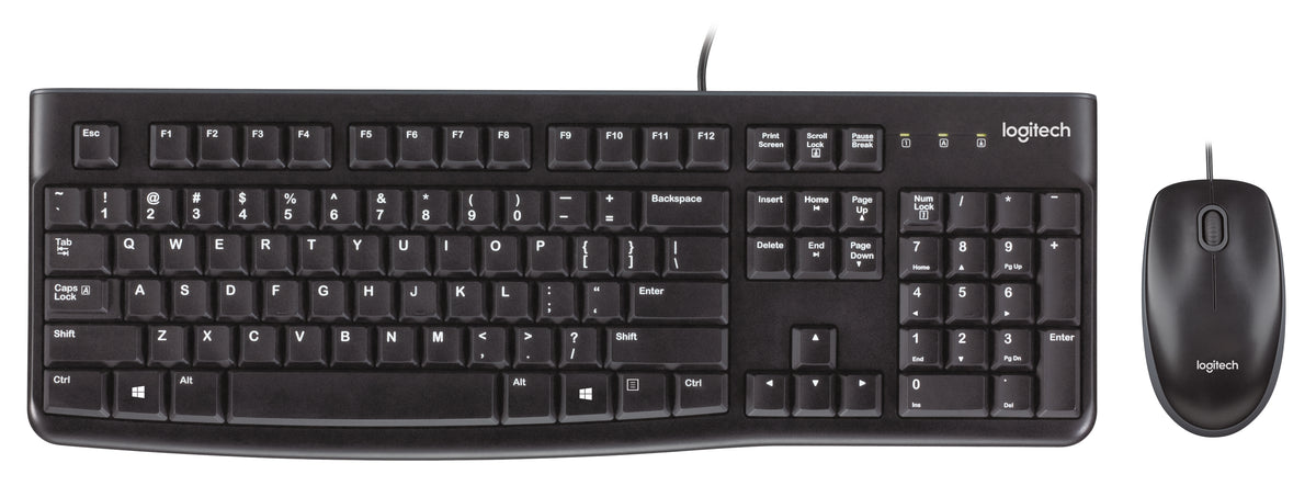 Logitech MK120 - Wired Keyboard and Mouse combo - Black - USB