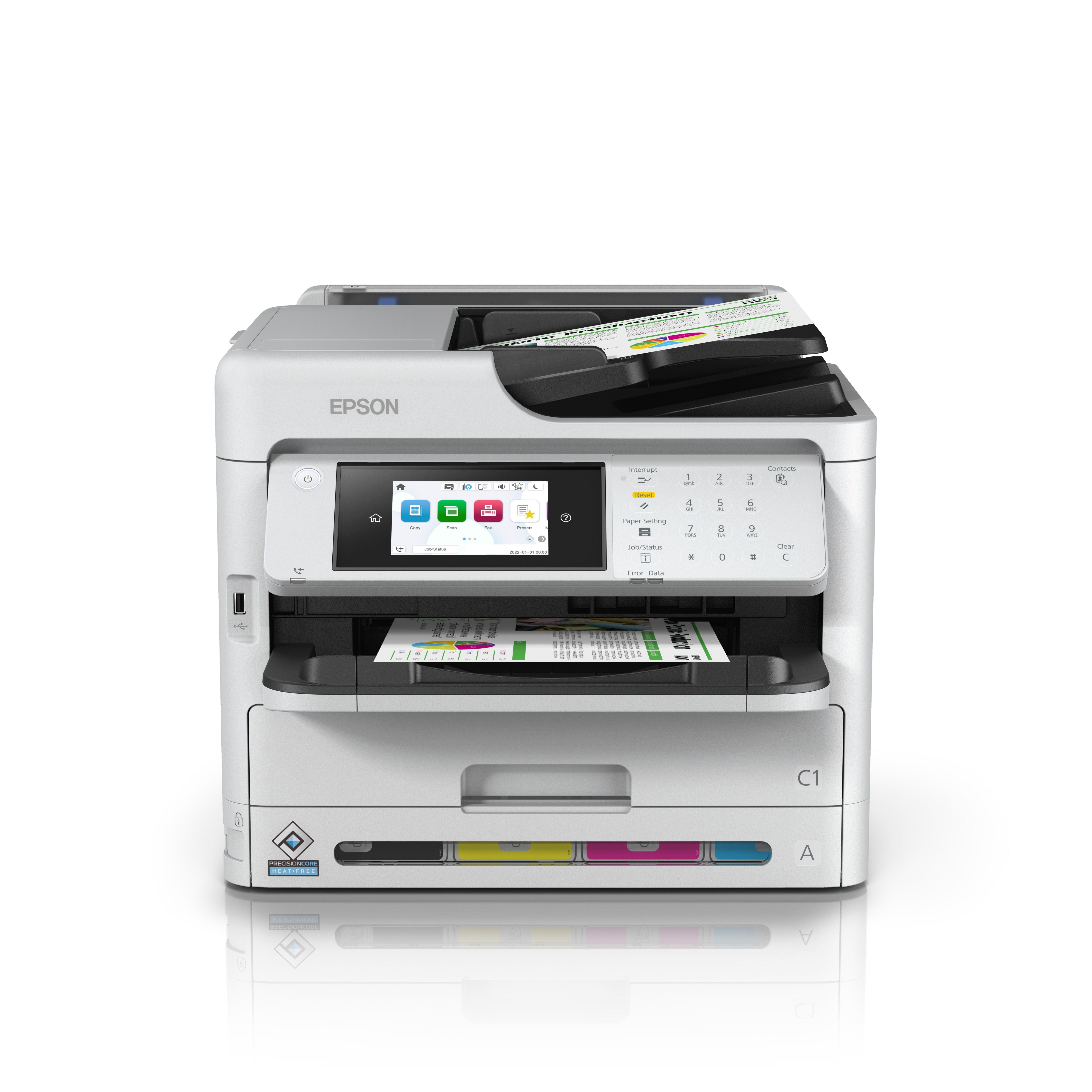 Epson 34ppm Mono & Colour A4 Print Scan Copy Fax USB Wired Wireless WiFi Direct Duplex Print Only incl initialisation ink bags only