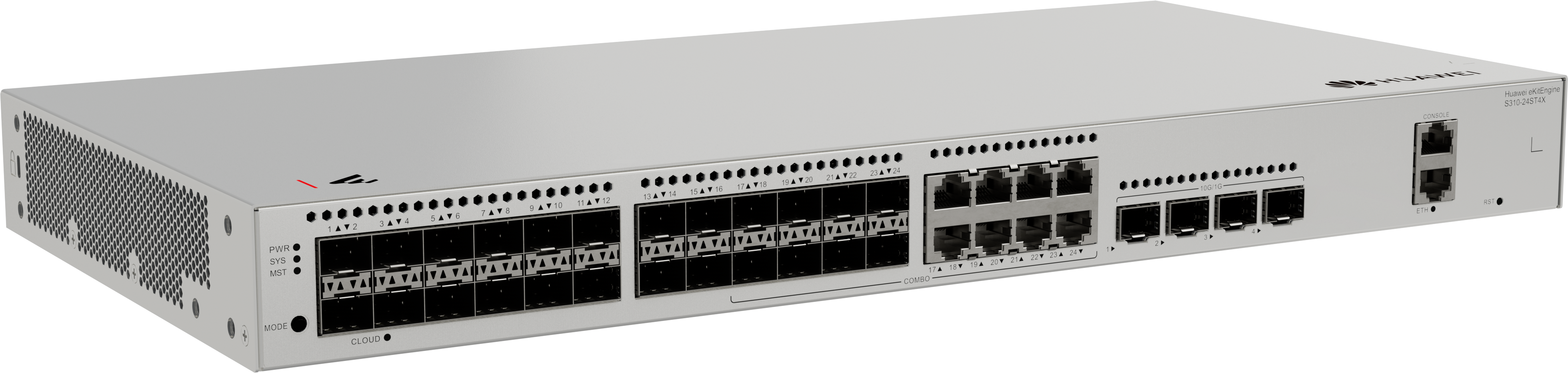 S310-24ST4X 24*GE SFP ports 8 of which are dual-purpose 10/100/1000 or SFP 4*10GE SFP+ ports