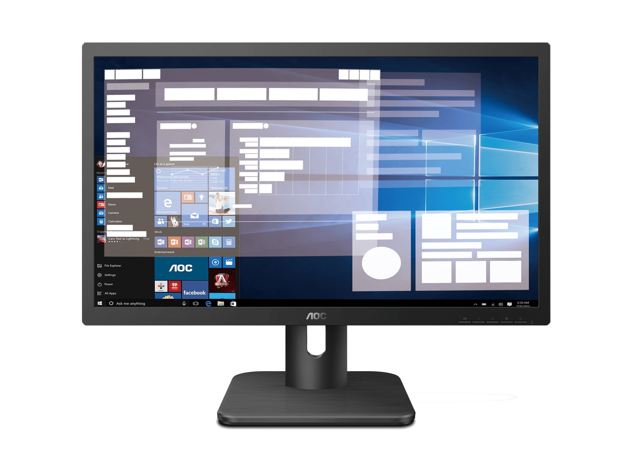 AOC Monitor 19.5”  HD+ 1600x900  HDMI  VGA  VESA  Flicker Free Low Blue Mode  Internal Power Supply 3YR Warranty