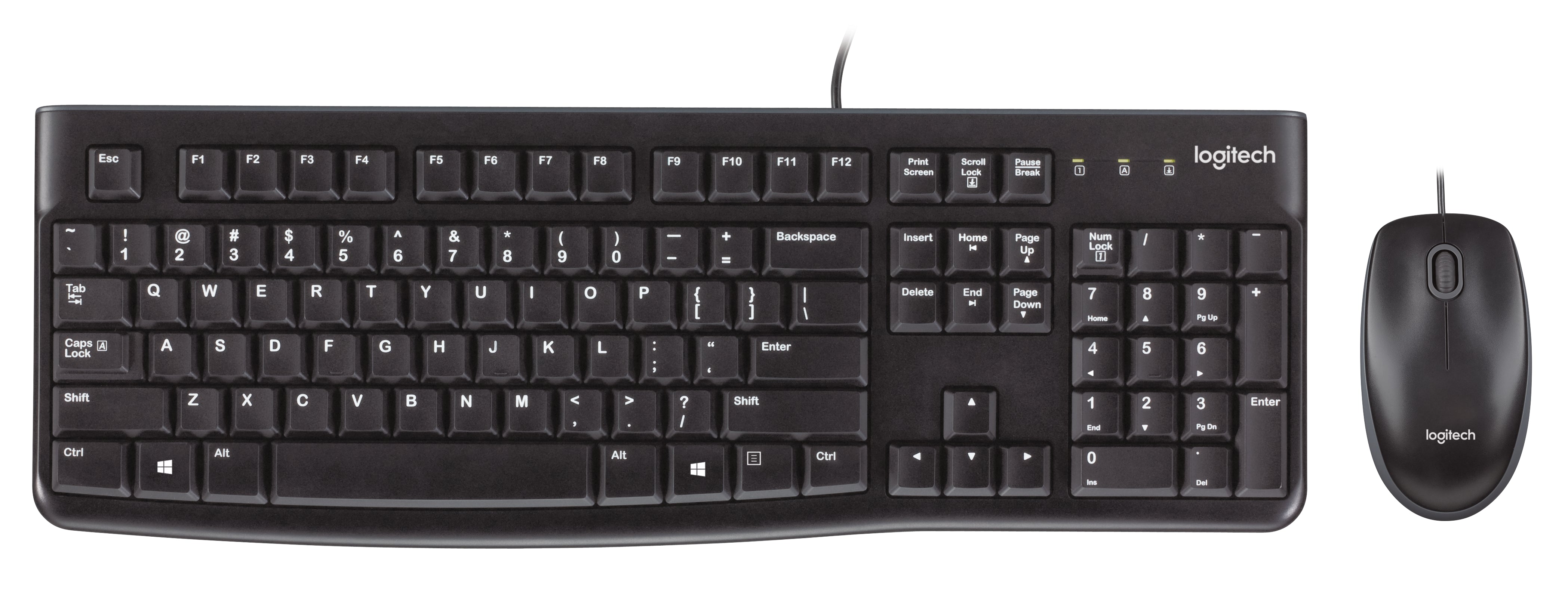 Logitech MK120 - Wired Keyboard and Mouse combo - Black - USB
