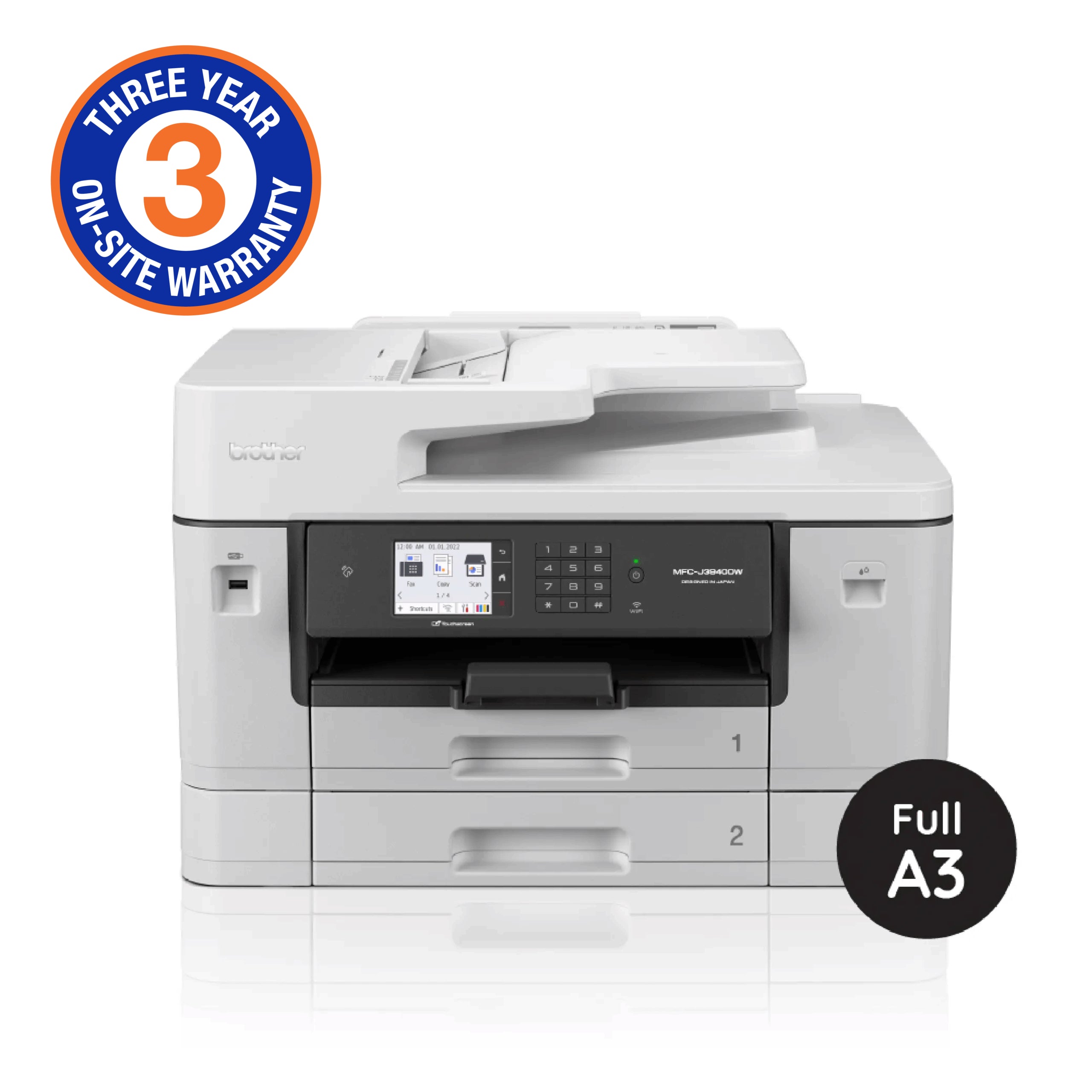 Brother A3 Inkjet 4-in-1 with Double-sided Printing/ wireless networking (3YR onsite)
