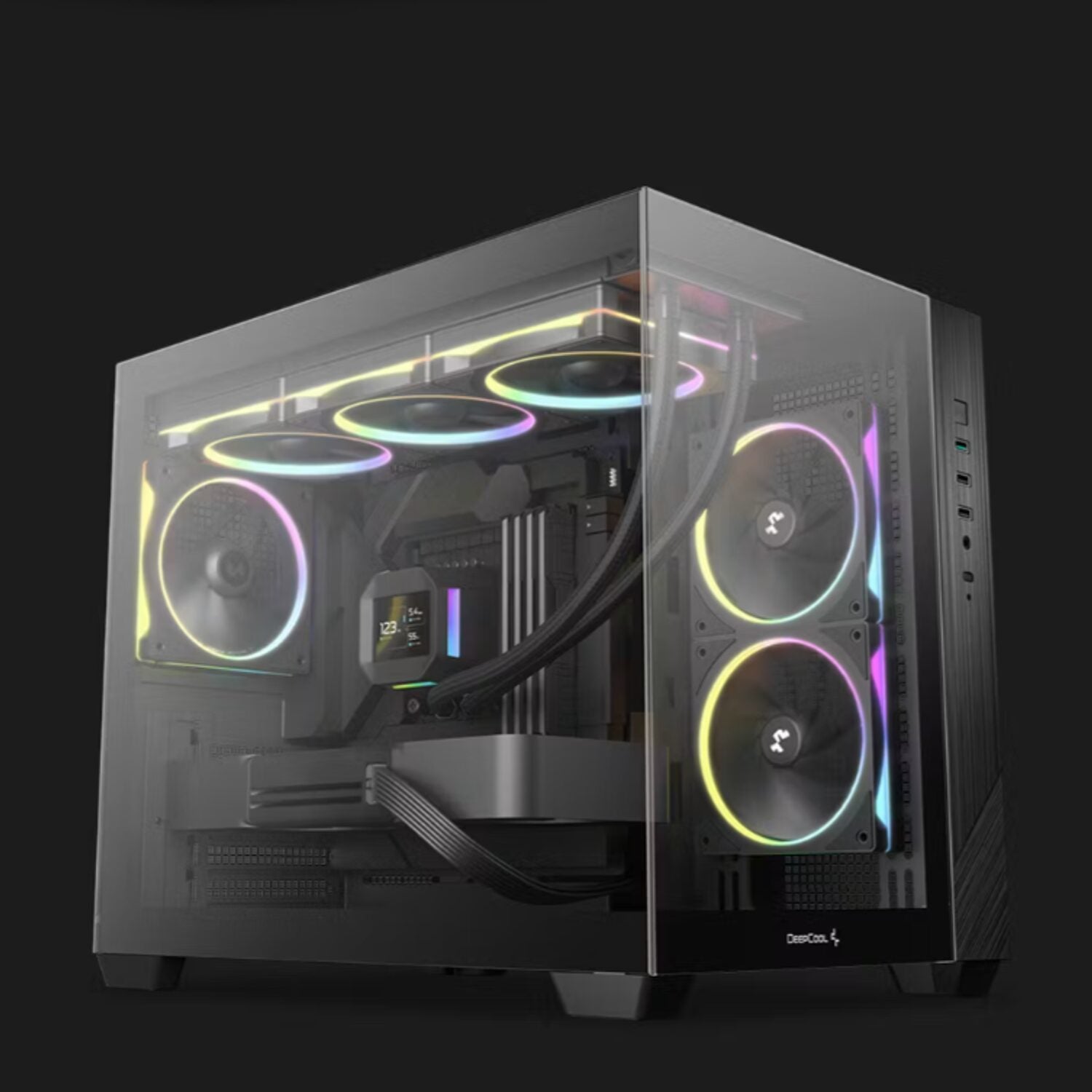 Deepcool CG330 3F Panoramic Dual-Chamber Micro-ATX Gaming Chassis - Black – image 4