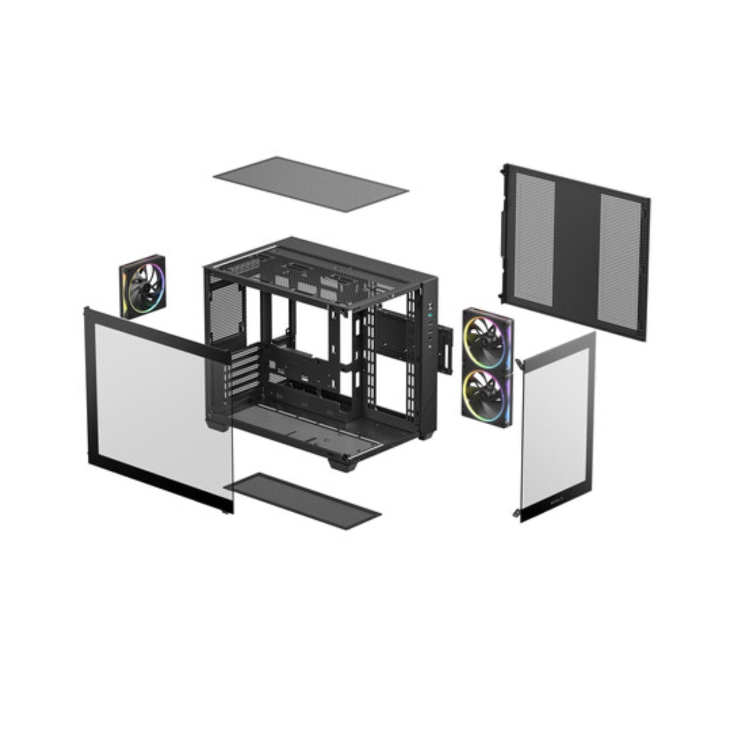 Deepcool CG330 3F Panoramic Dual-Chamber Micro-ATX Gaming Chassis - Black – image 12