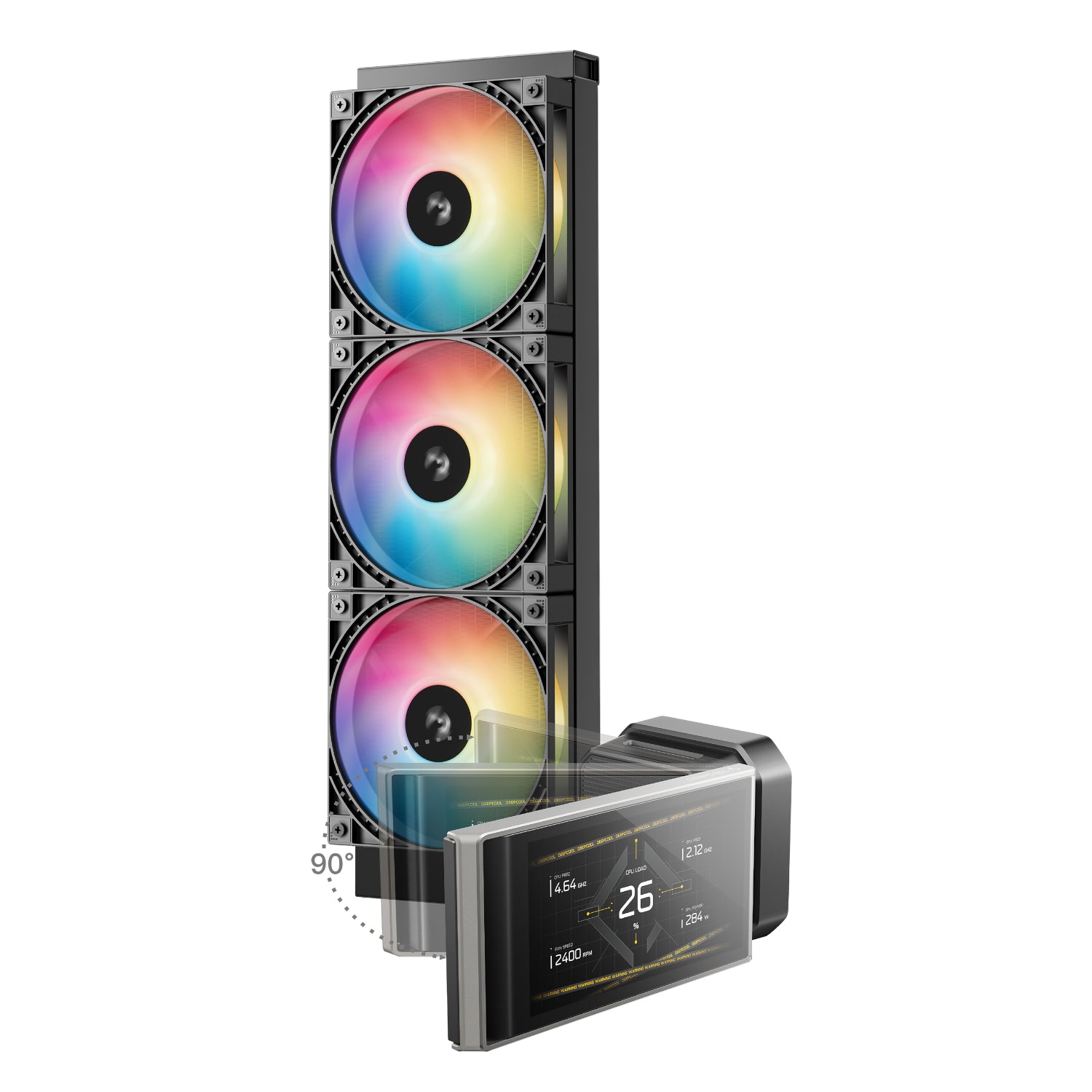 DeepCool LT360 VISION ARGB 4.5" LCD All-in-one CPU Liquid Cooler - Black – image 2