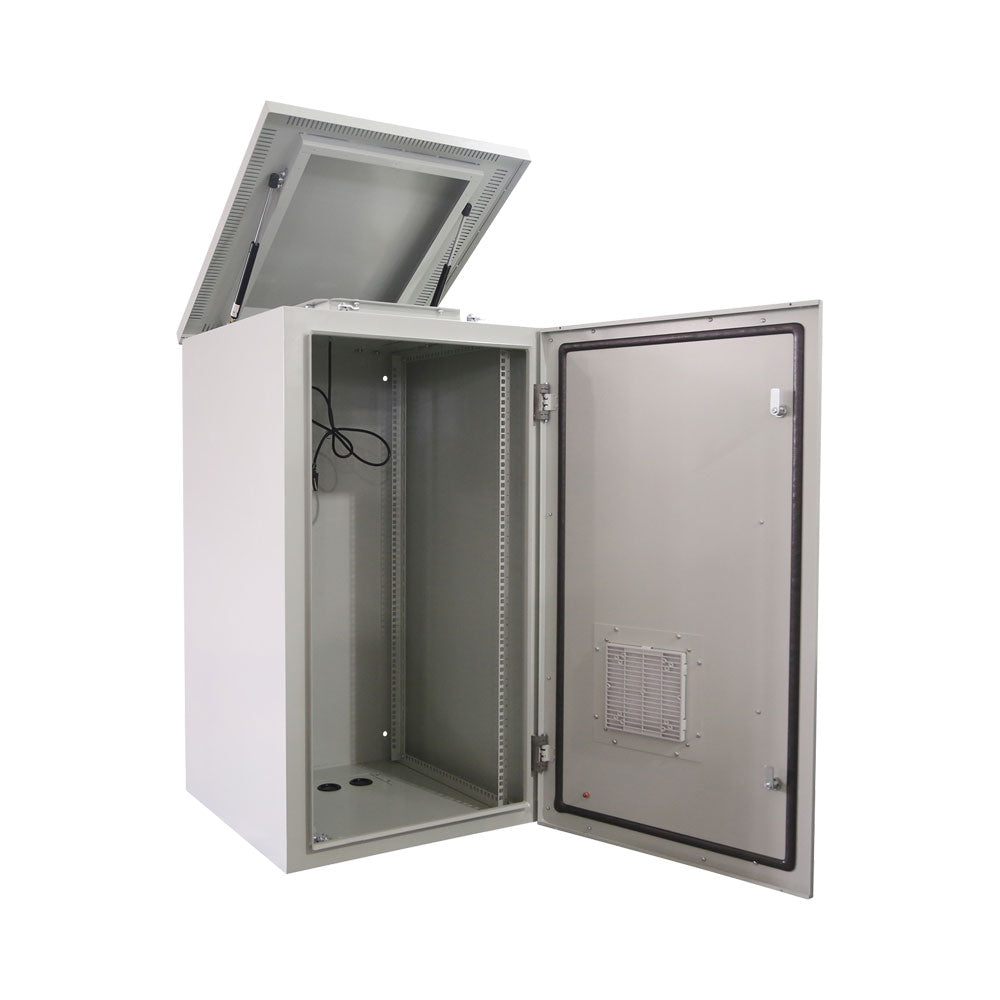 22U 611 x 675 OUTDOOR IP45 2 FANS - GREY