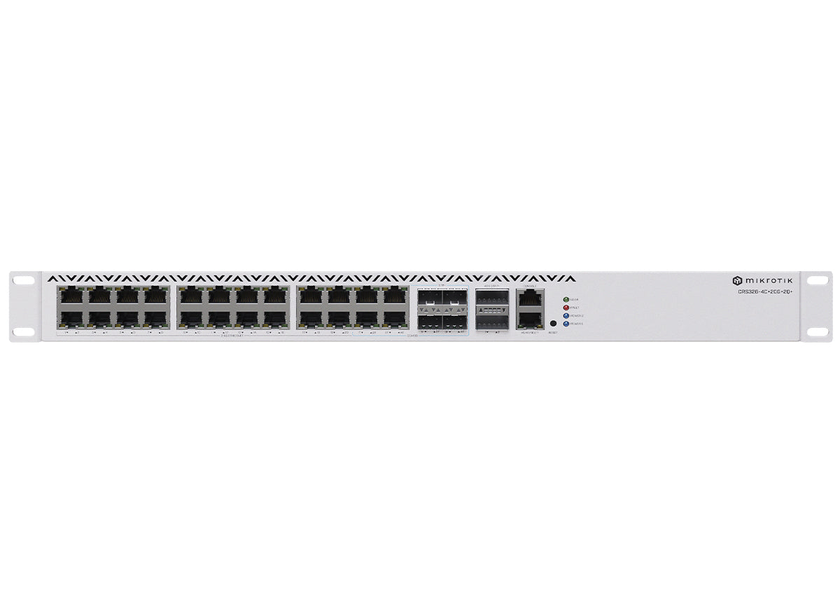 MikroTik Cloud Router Switch 24 Port 2.5Gbps 4SFP+ Combo Ports 2xQSFP+ | CRS326-4C+20G+2Q+RM