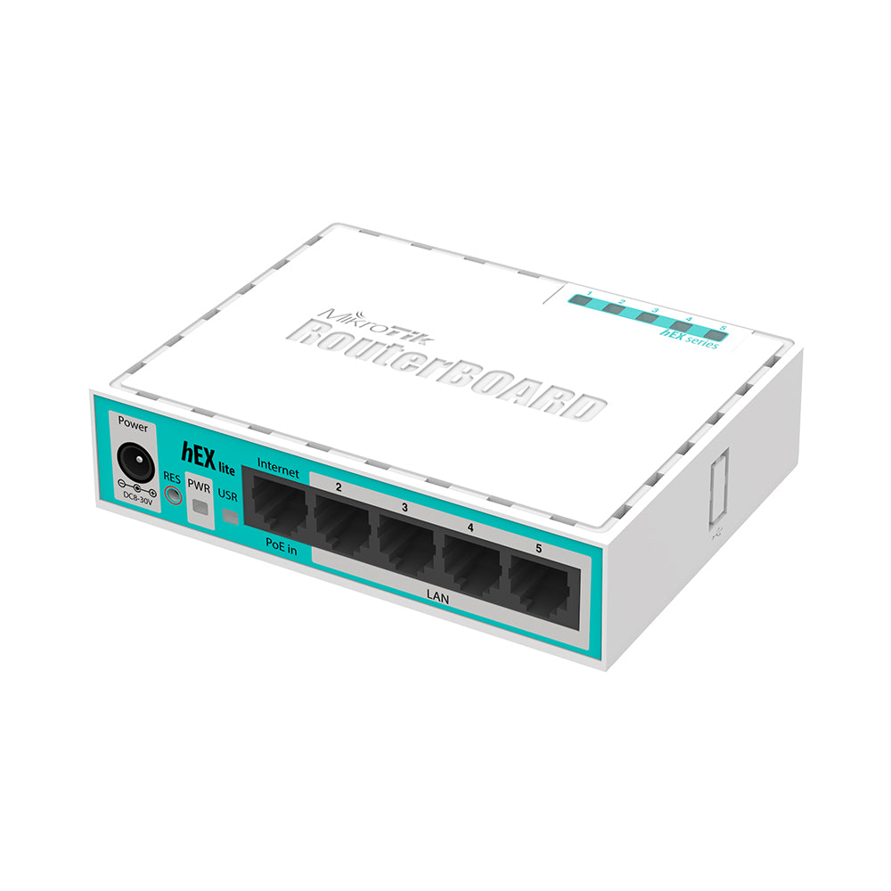 MikroTik hEX Lite - Desktop Router with 5x 10/100 Ports