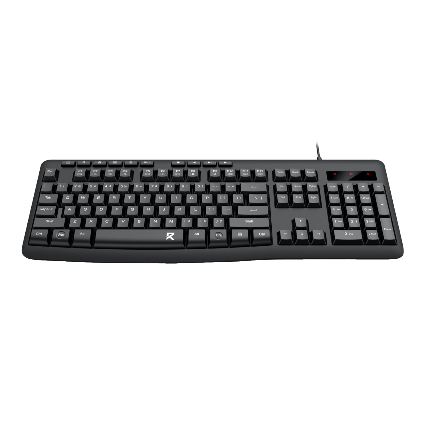 Redragon BK-7366 Full-size Ergonomic Wired Membrane Office Keyboard - Black – image 3