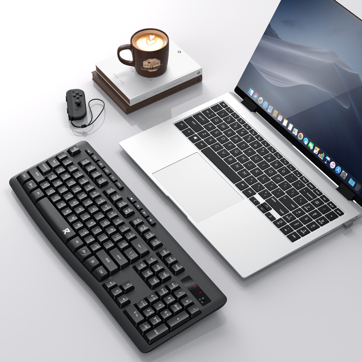 Redragon BK-7367 Full-size Ergonomic Wireless Membrane Office Keyboard - Black - image 5