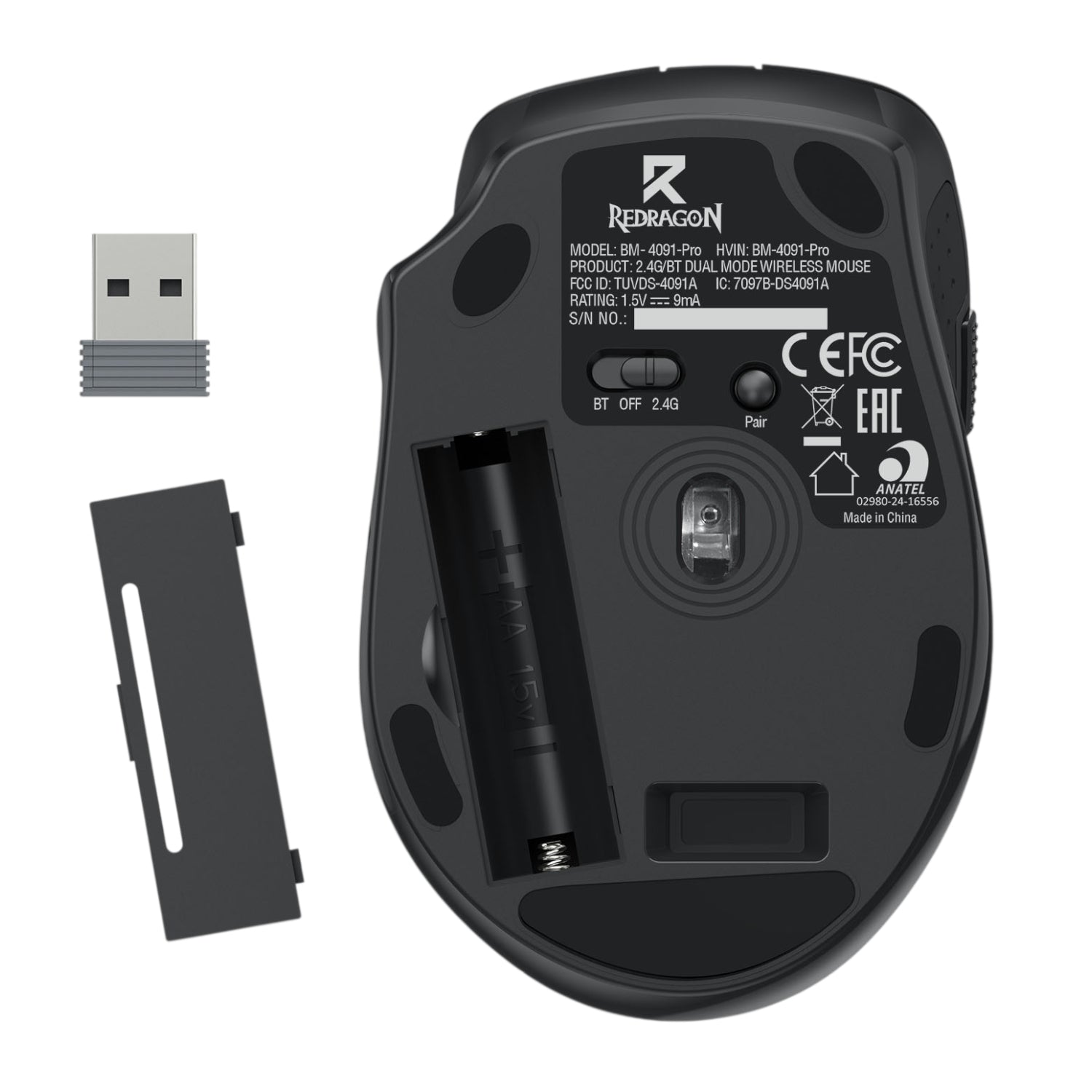 Redragon BM-4091 PRO 4000 DPI Dual Mode Wireless Office Mouse – image 6