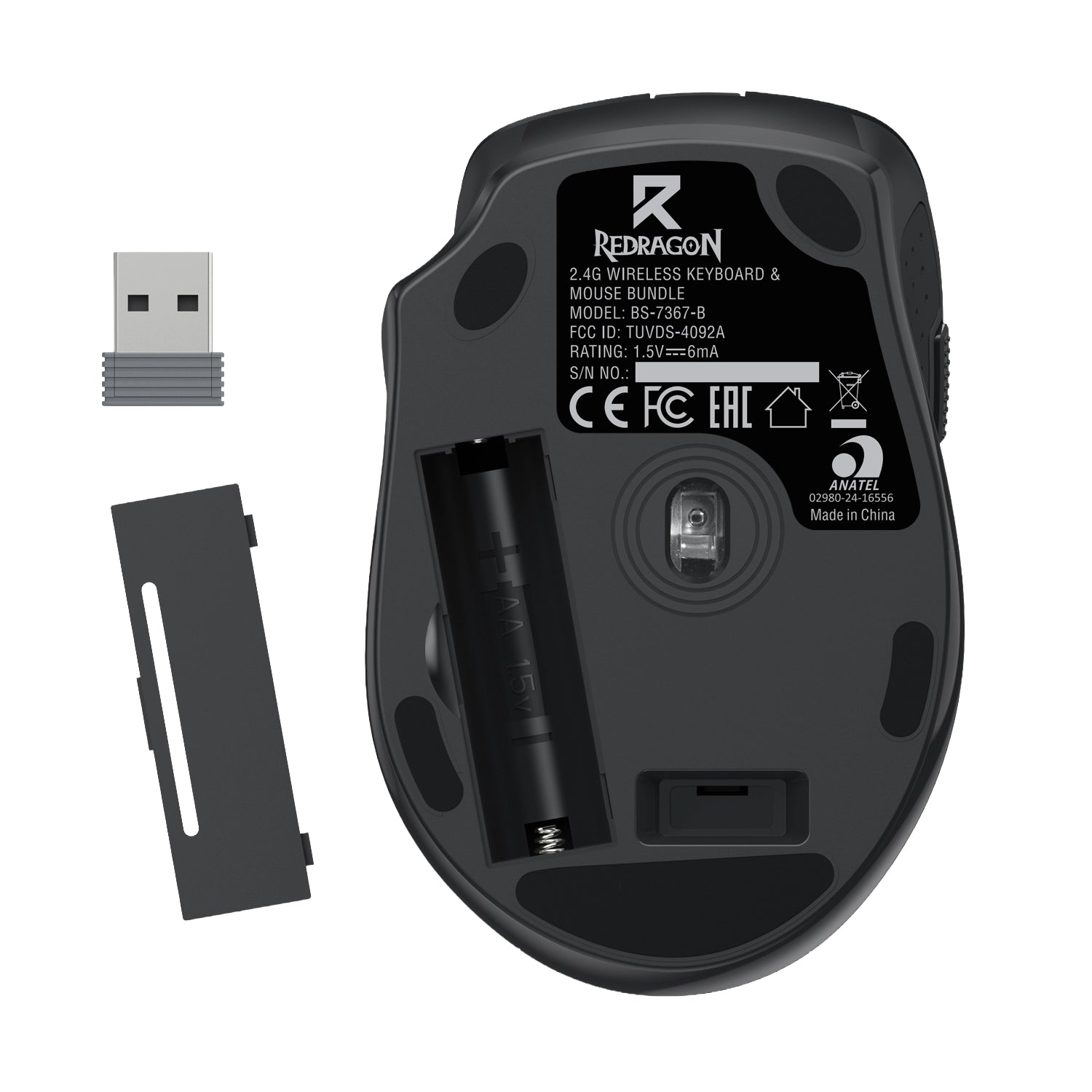 Redragon BS-7367-B Wireless Office Keyboard and Mouse Combo - Black - image 5