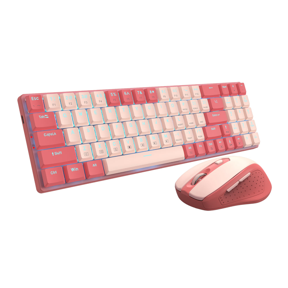 Redragon BS8772 Wireless Keyboard and Mouse Combo - Red/Pink – image 4