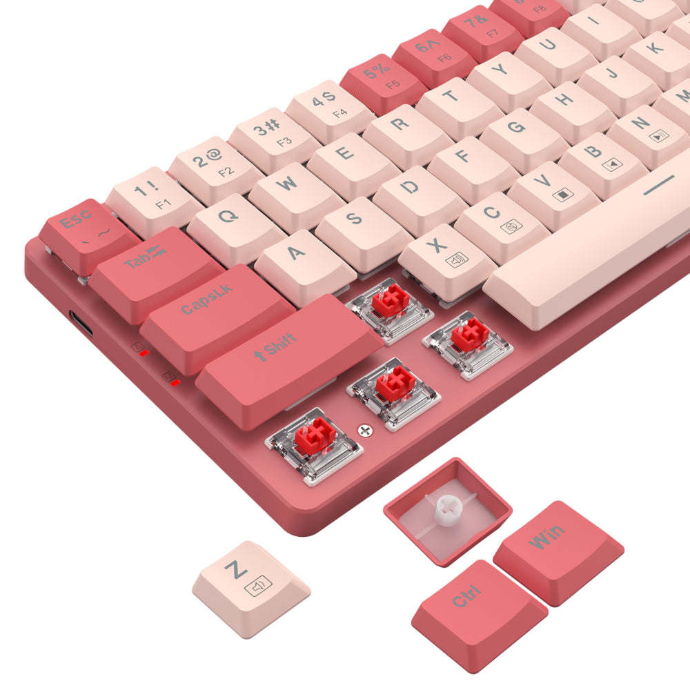 Redragon BS8772 Wireless Keyboard and Mouse Combo - Red/Pink – image 6