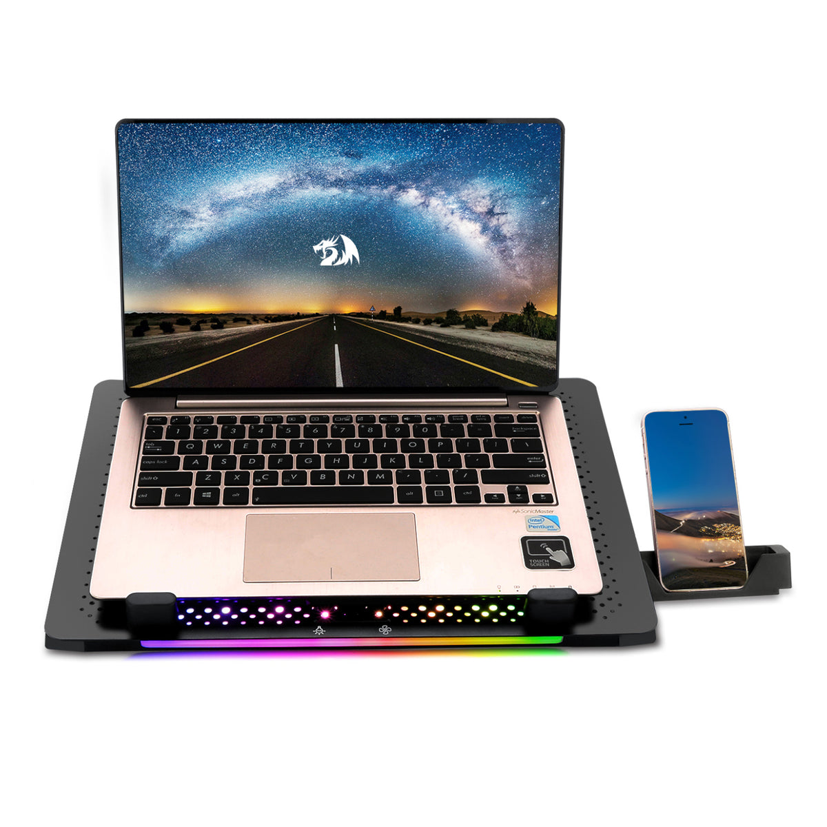 REDRAGON Dual USB 5 Fan RGB Gaming Notebook Stand – image 5