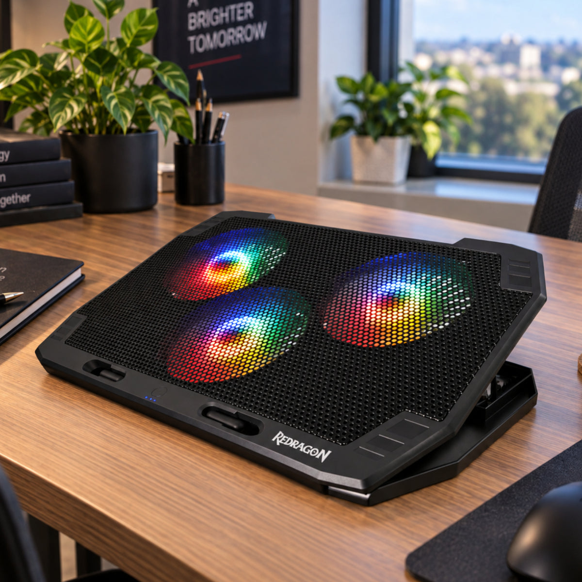 REDRAGON Dual USB 3 Fan RGB Gaming Notebook Stand – image 5