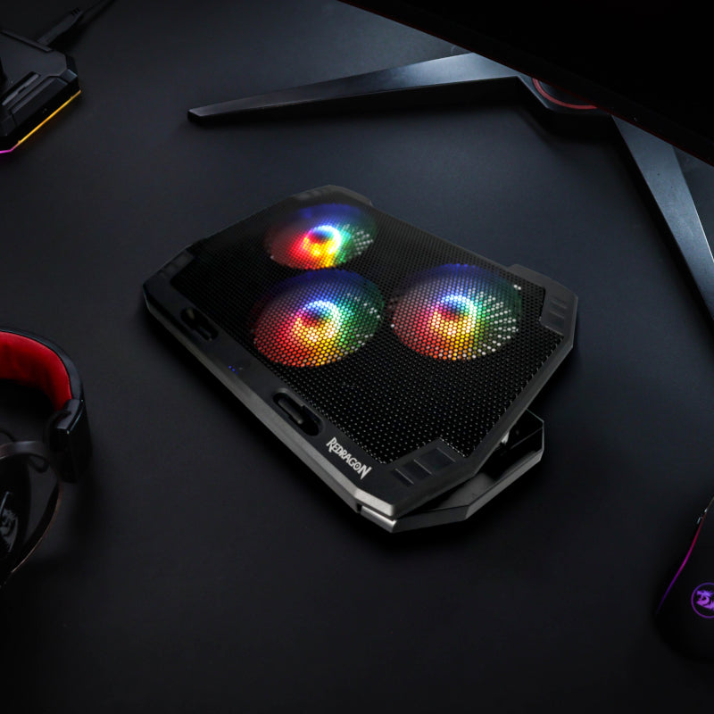 REDRAGON Dual USB 3 Fan RGB Gaming Notebook Stand – image 5