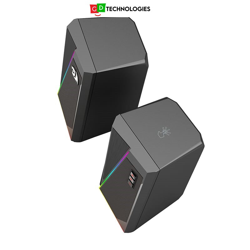 REDRAGON 2.0 Satellite Speaker ANVIL 2 x 3W RGB USB|Aux Gaming Speaker – Black