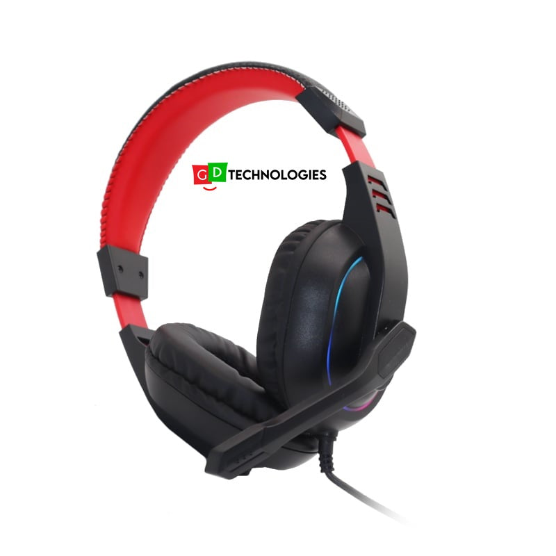 REDRAGON Over-Ear ARES Aux RGB Gaming Headset – Black
