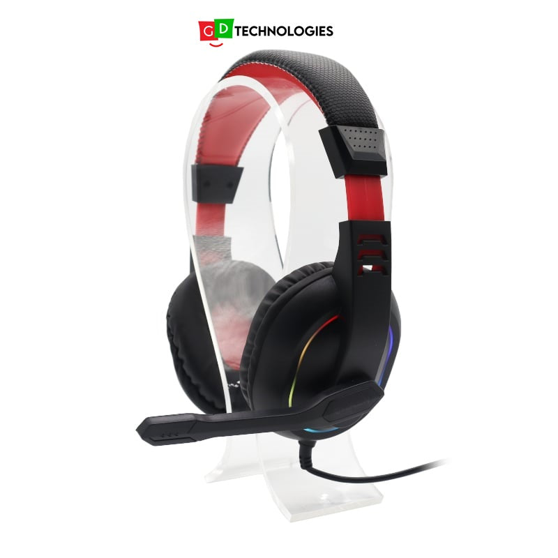 REDRAGON Over-Ear ARES Aux RGB Gaming Headset – Black