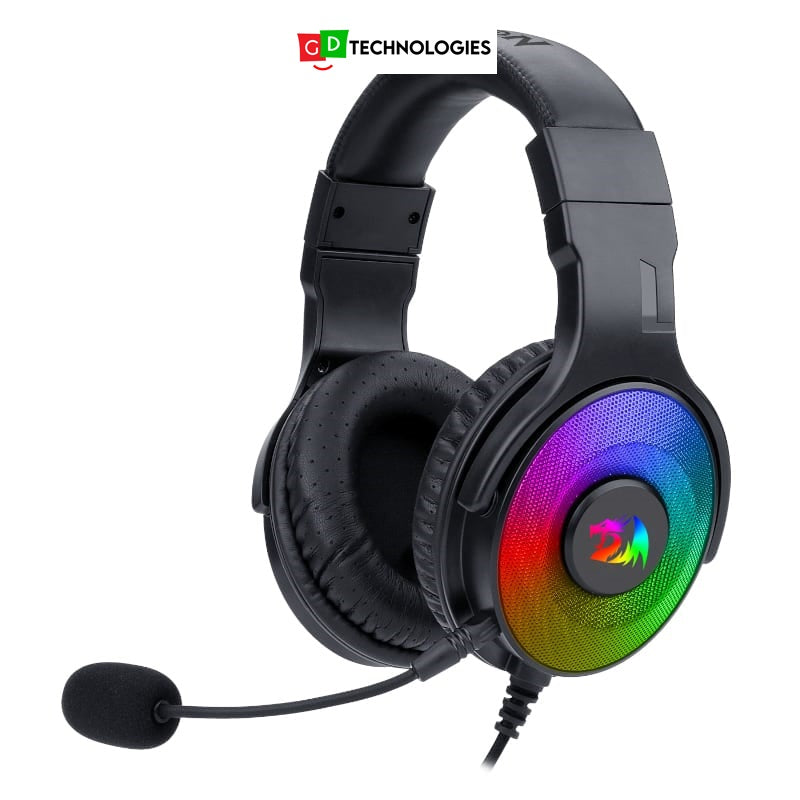 REDRAGON Over-Ear PANDORA USB (Power Only)|Aux (Mic &amp; Headset) RGB Gaming Headset – Black