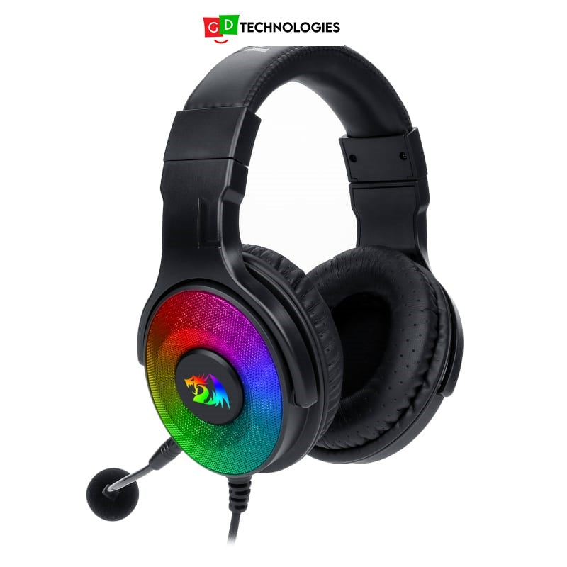 REDRAGON Over-Ear PANDORA USB (Power Only)|Aux (Mic &amp; Headset) RGB Gaming Headset – Black