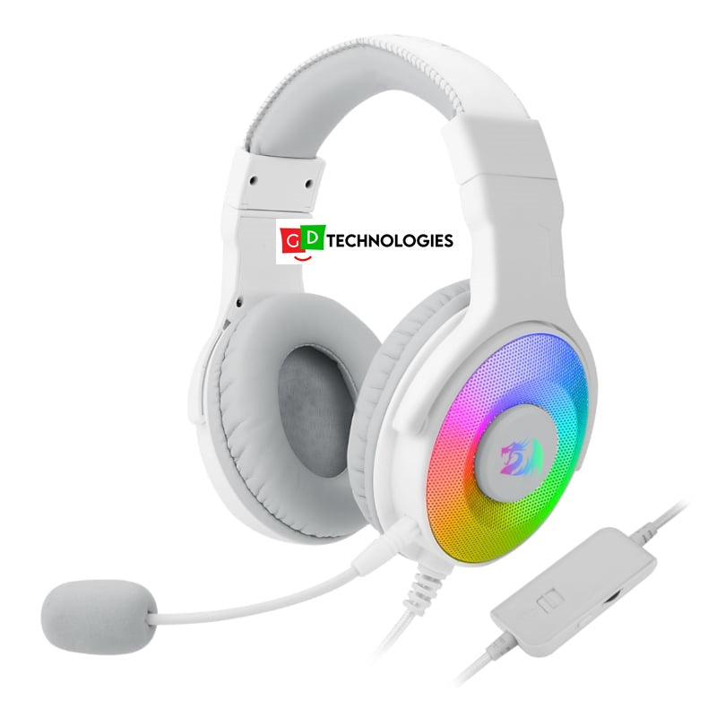 REDRAGON Over-Ear PANDORA USB RGB Gaming Headset – White