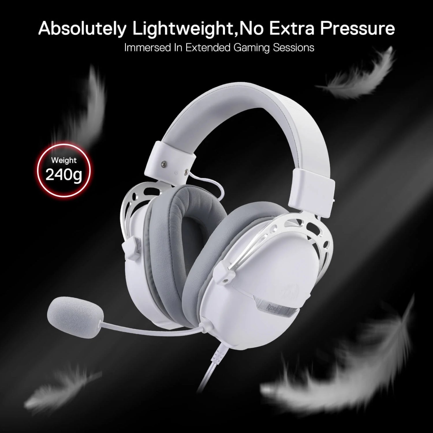REDRAGON Over-Ear AURORA Gaming Headset - White – image 3