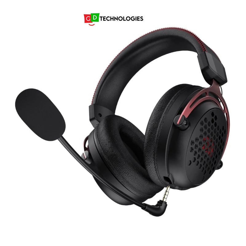 REDRAGON Over-Ear DIOMEDES Honeycomb 3.5mm AUX Gaming Headset – Black