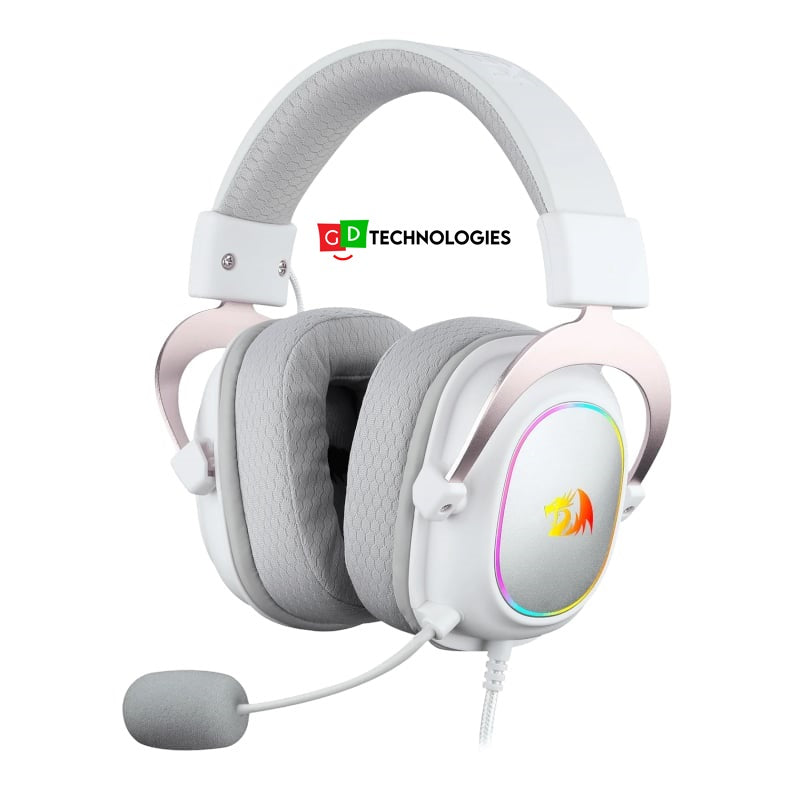 REDRAGON OVER-EAR ZEUS-X WIRED RGB HEADSET – WHITE