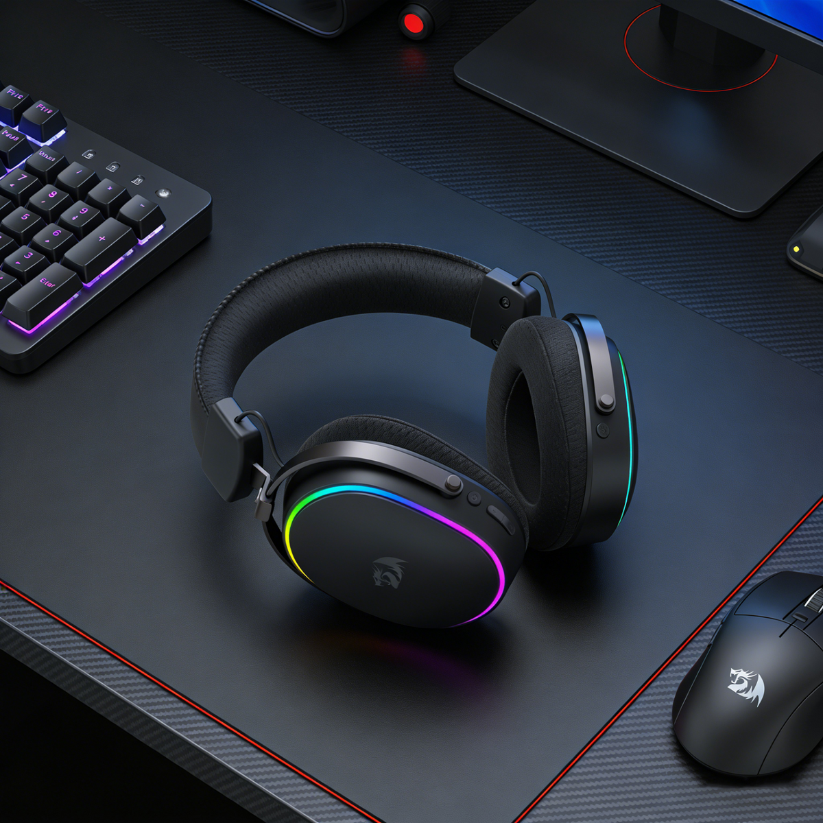 Redragon FURY WRS Over-Ear Wireless Gaming Headset - Black – image 7