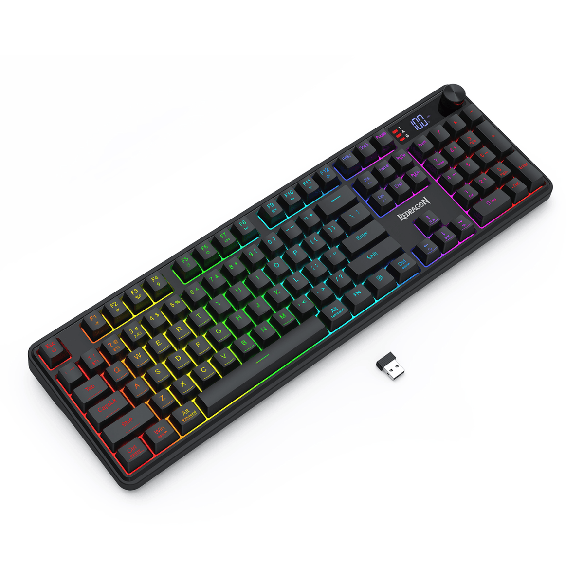 Redragon RM104 PRO VOLCANO RGB Wireless Membrane Gaming Keyboard - Black – image 4