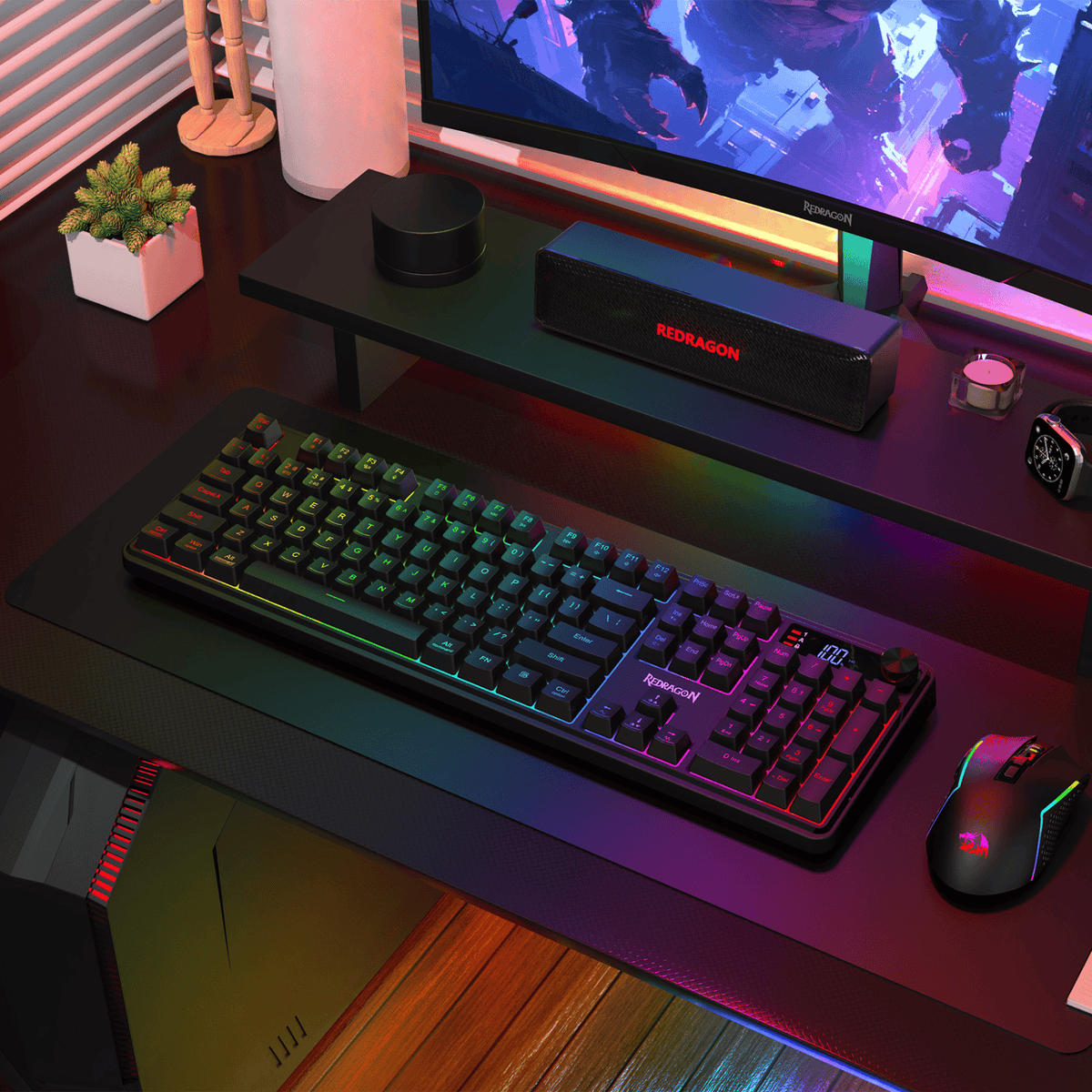Redragon RM104 PRO VOLCANO RGB Wireless Membrane Gaming Keyboard - Black – image 6
