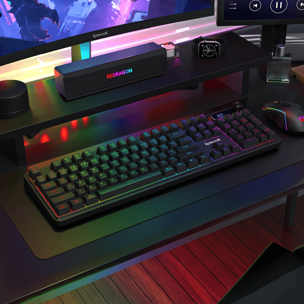 Redragon RM104 PRO VOLCANO RGB Wireless Membrane Gaming Keyboard - Black – image 7