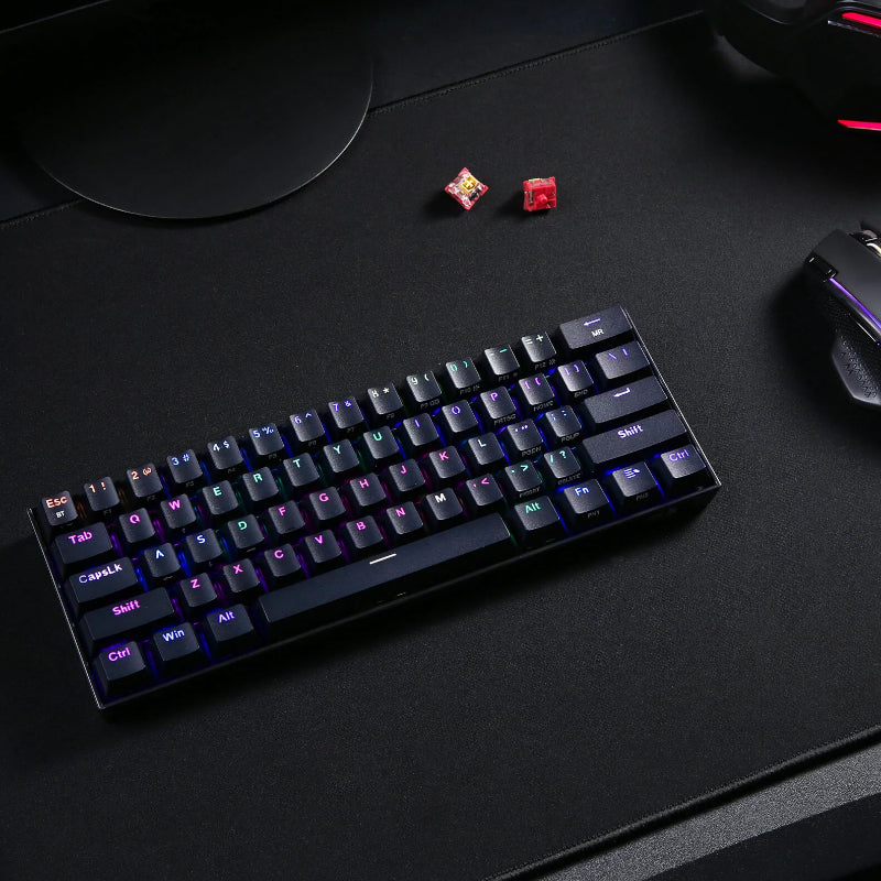 REDRAGON DRACONIC PRO Mechanical 61 Key|Bluetooth 5.0|RGB 9 Colour Modes|Rechargable Battery|Type-C Charging Cable Gaming Keyboard - Black - image 5