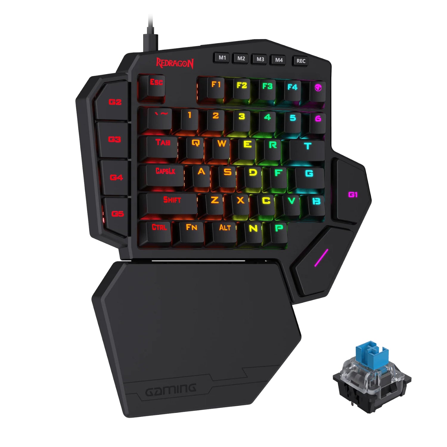 Redragon K585 DITI ELITE PRO RGB 40% Wireless Mechanical Gaming Keyboard - Blue Switches