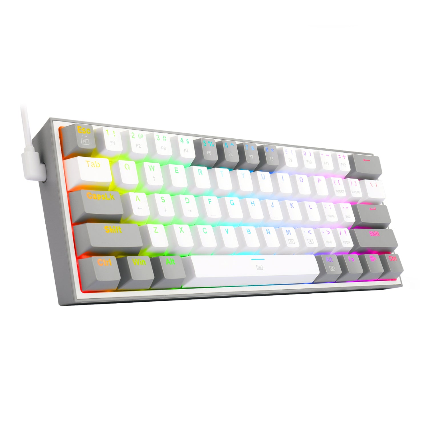 Redragon K617 FIZZ 60% Wired RGB Gaming Keyboard - White/Grey – image 3
