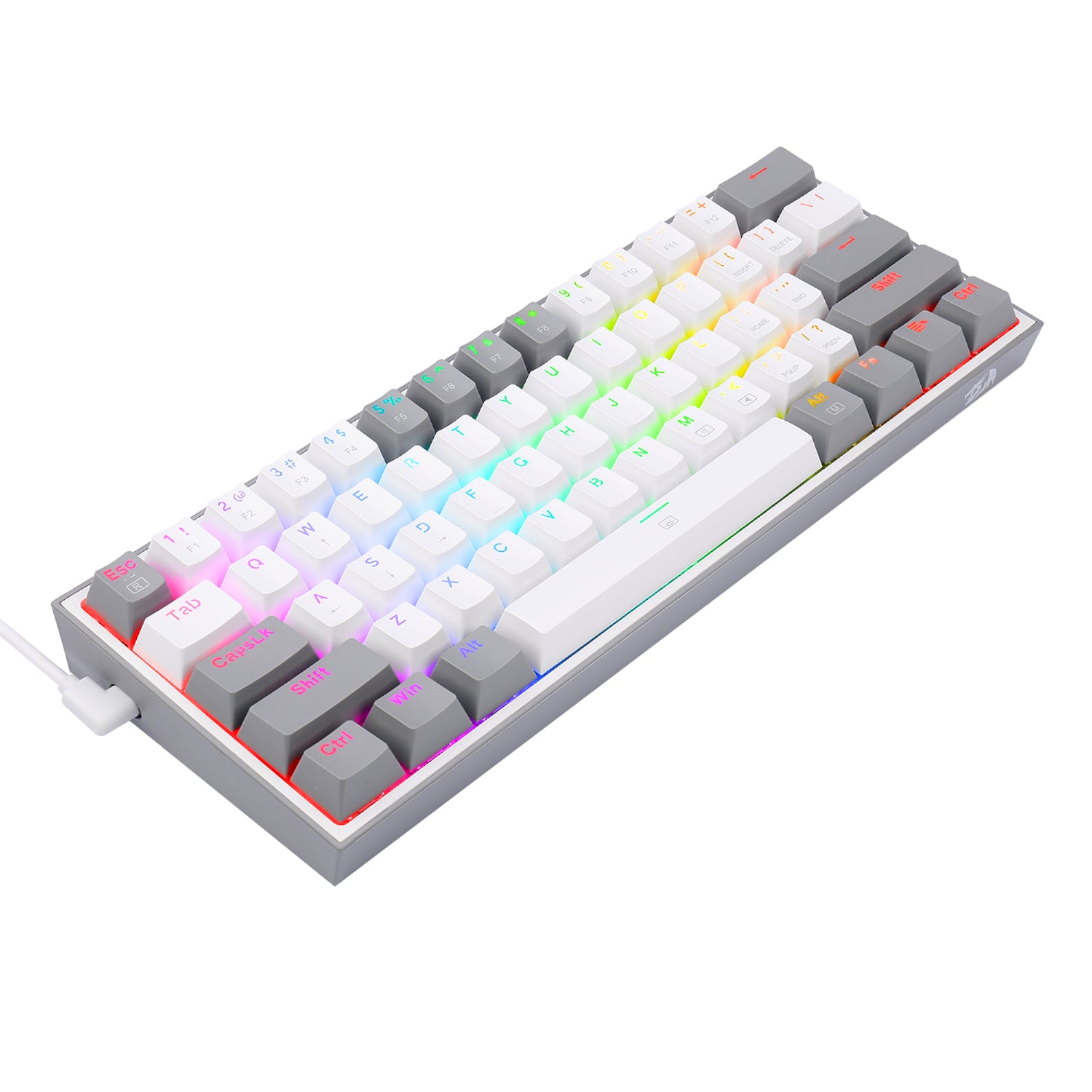Redragon K617 FIZZ 60% Wired RGB Gaming Keyboard - White/Grey – image 4