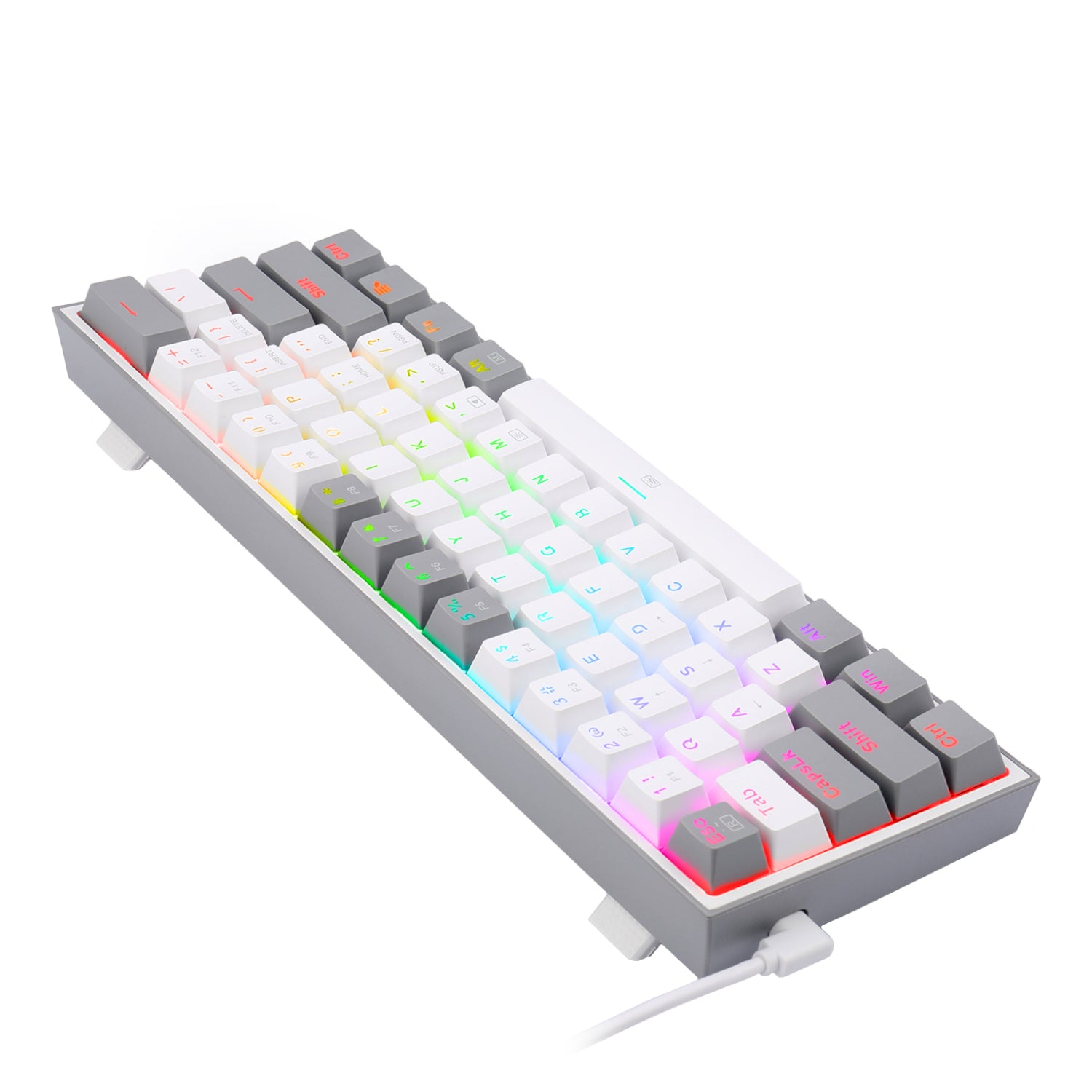 Redragon K617 FIZZ 60% Wired RGB Gaming Keyboard - White/Grey – image 5
