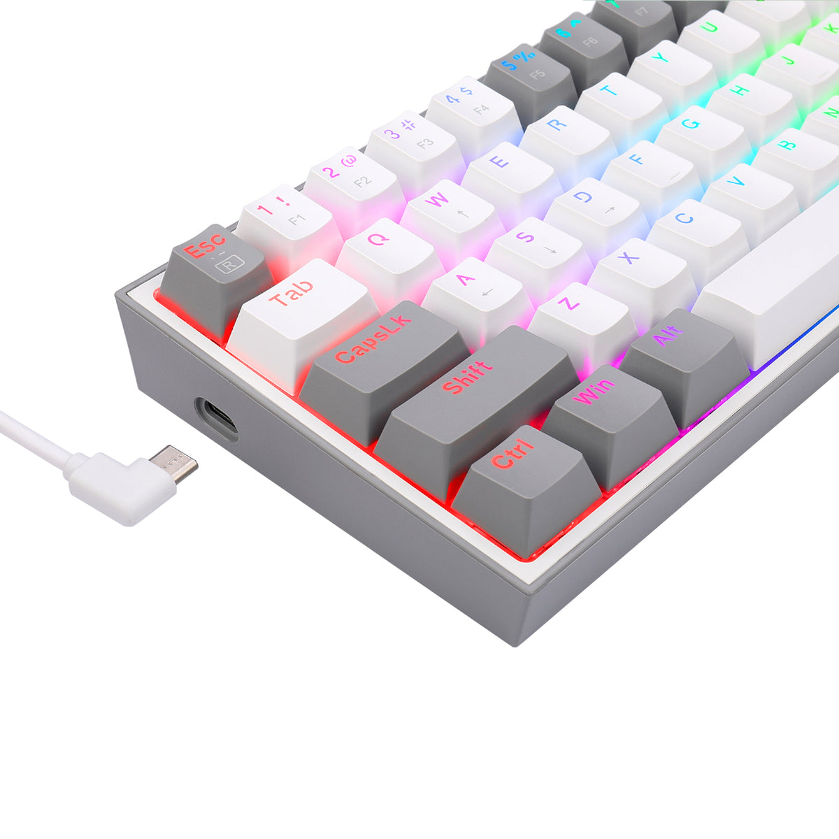 Redragon K617 FIZZ 60% Wired RGB Gaming Keyboard - White/Grey – image 6