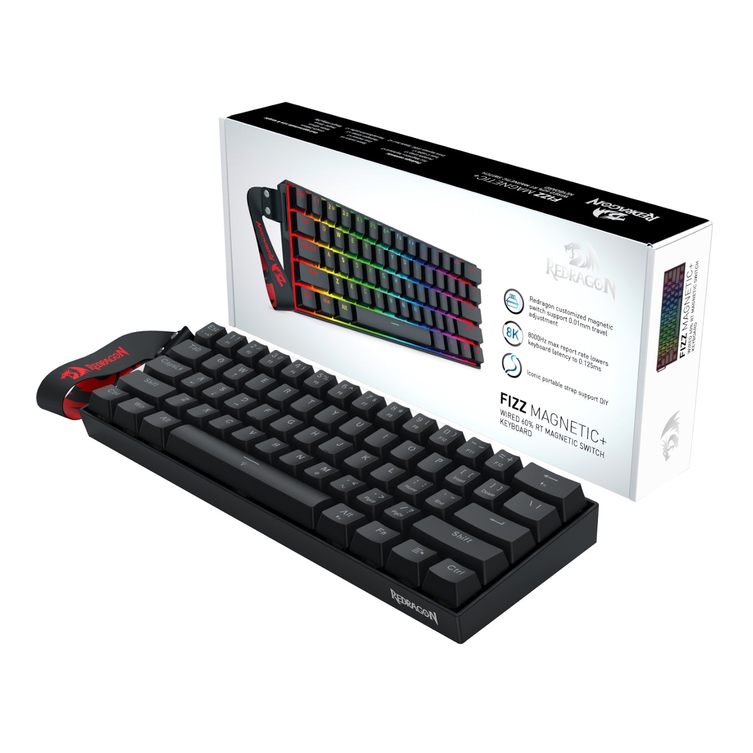 Redragon FIZZ Magnetic Plus 60% RGB Gaming Keyboard - Black – image 5