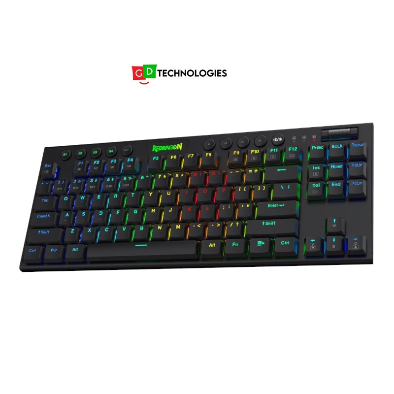 REDRAGON Horus 84Key RGB Red Switch Low Profile Wireless Gaming Mechanical Keyboard