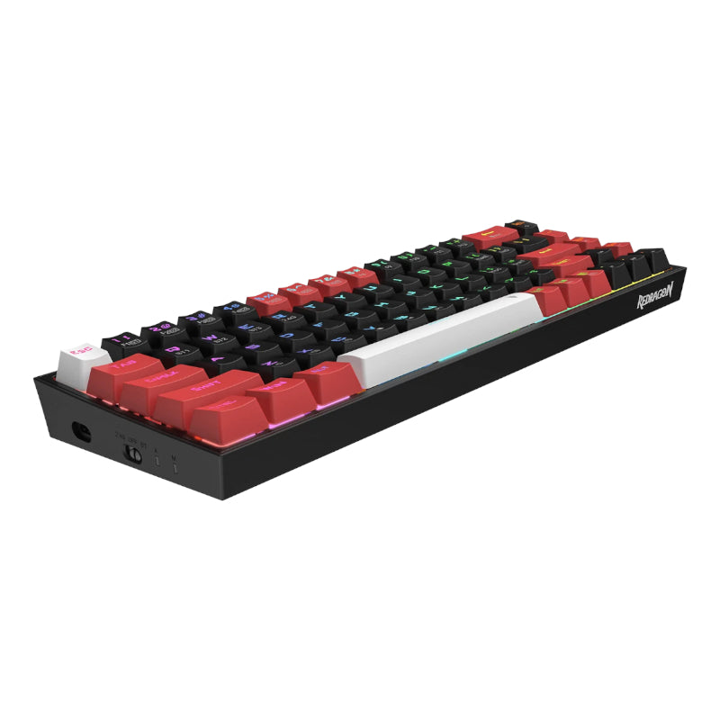 REDRAGON Castor Pro 68Key Wireless Red|Black|White KeyCap Bluetooth RGB Red Switch - Black|Red - image 4