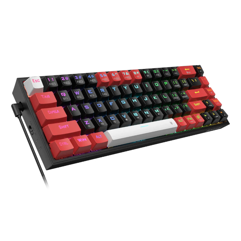 REDRAGON Castor Pro 68Key Wireless Red|Black|White KeyCap Bluetooth RGB Red Switch - Black|Red – image 5