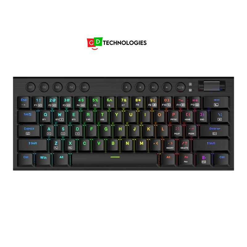 REDRAGON Noctis Pro 61Key Wireless Bluetooth Red Switch RGB Low Profile Gaming Mechanical Keyboard