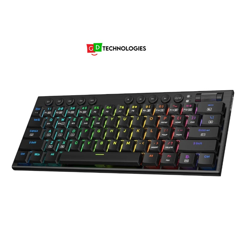 REDRAGON Noctis Pro 61Key Wireless Bluetooth Red Switch RGB Low Profile Gaming Mechanical Keyboard