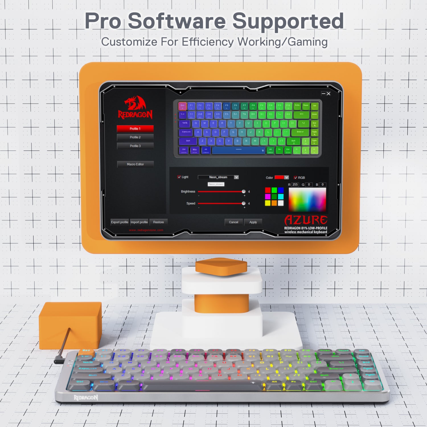 REDRAGON MECHANICAL AZURE Wireless Gaming Keyboard – image 7