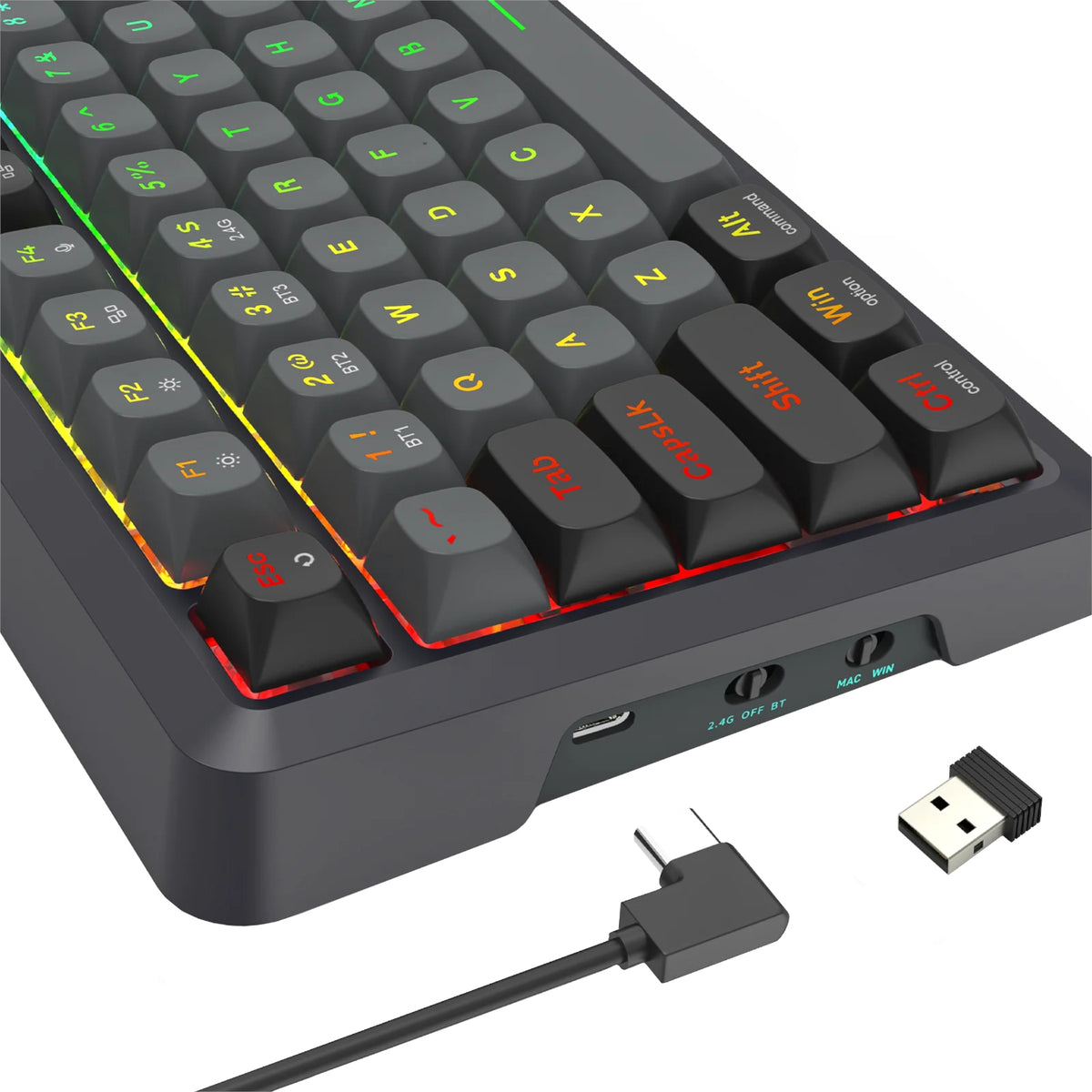 Redragon BRAGI PRO K688 98+1 Gasket Wireless Mechanical Keyboard (Triple Mode, RGB, Hot-Swappable, Cream Linear Switches) – image 6