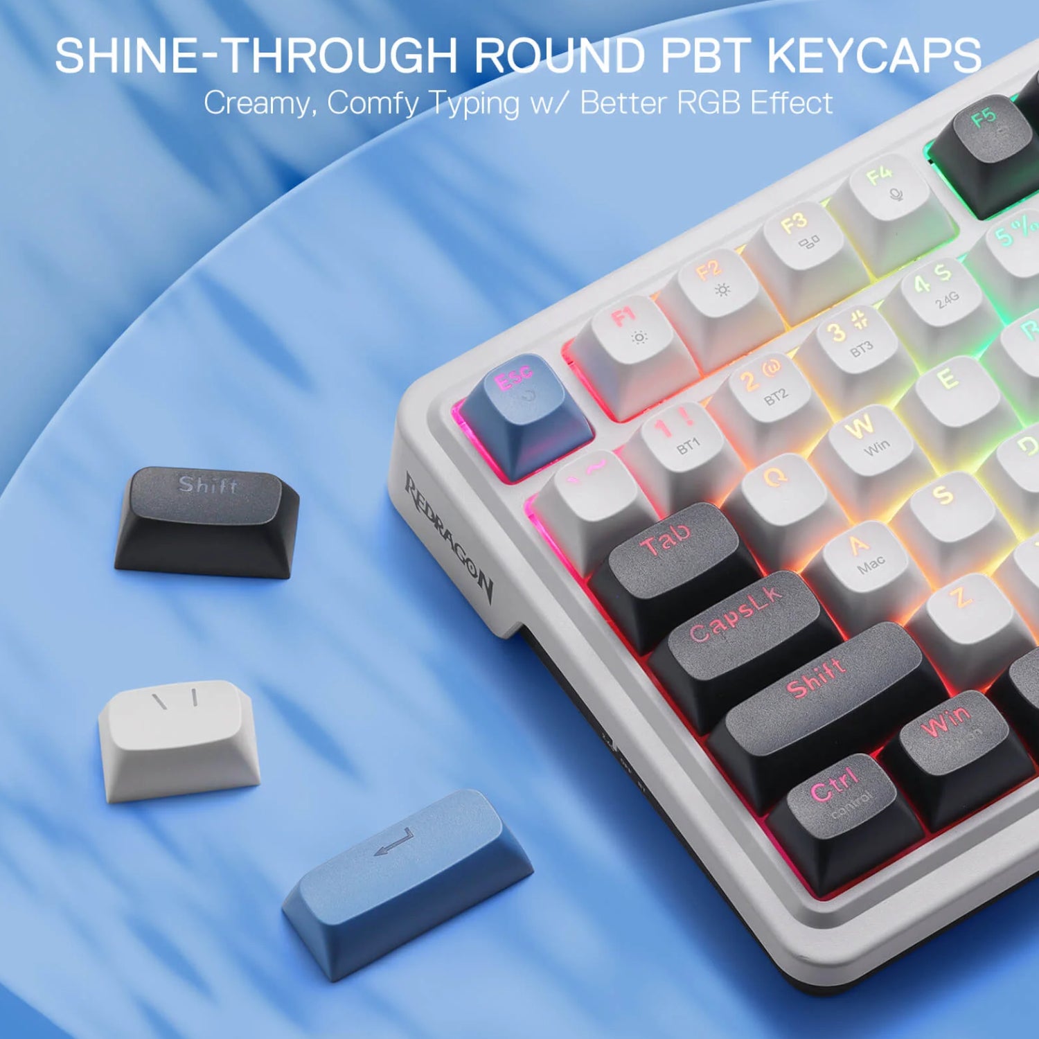 Redragon K719WGB GALATIN RGB PRO Full sized Wireless Gaming Keyboard - White – image 3